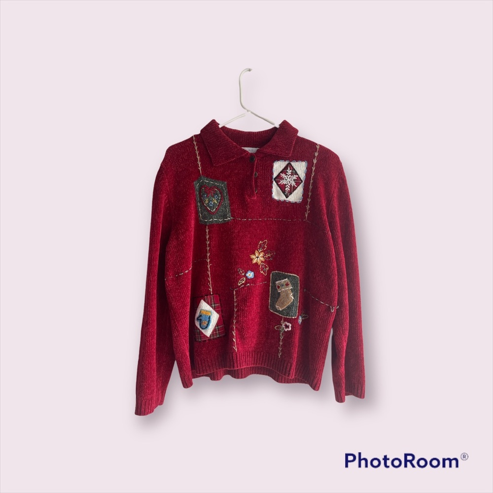 Alfred Dunner Patchwork Sweater Jacket! - image 1